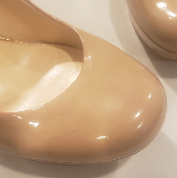 Jessica Simpson nude Heels stiletto platform pumps patent leather size 10 - Picture 11 of 11
